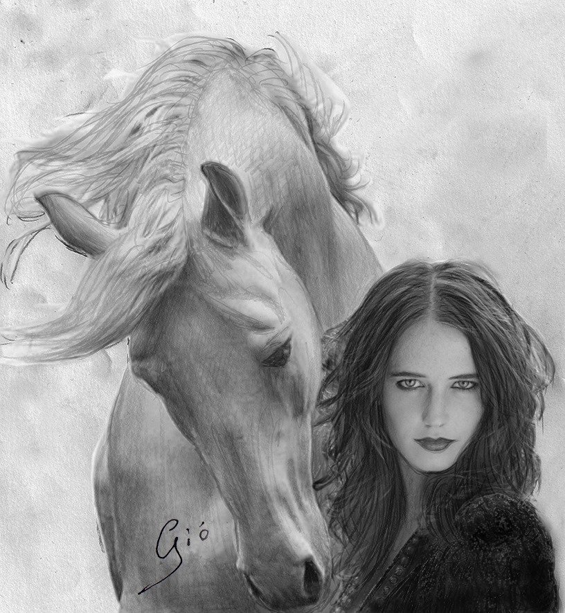 Strega con cavallo bianco